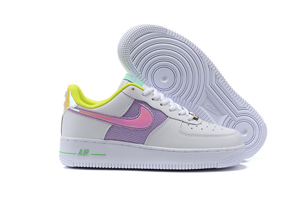 Women's Air Force 1 Low Top White/Purple Shoes 108